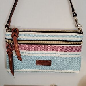 Dooney & Bourke Blue and Pink Striped Wristlet